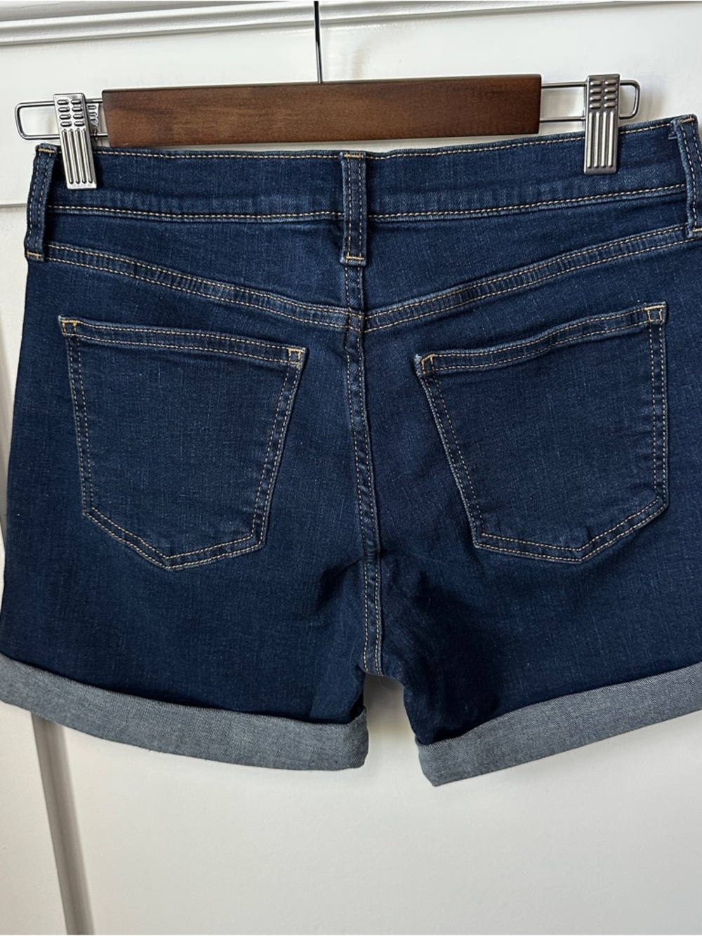 GAP Dark Indigo Rolled-Hem Denim Shorts - Picture 4 of 7